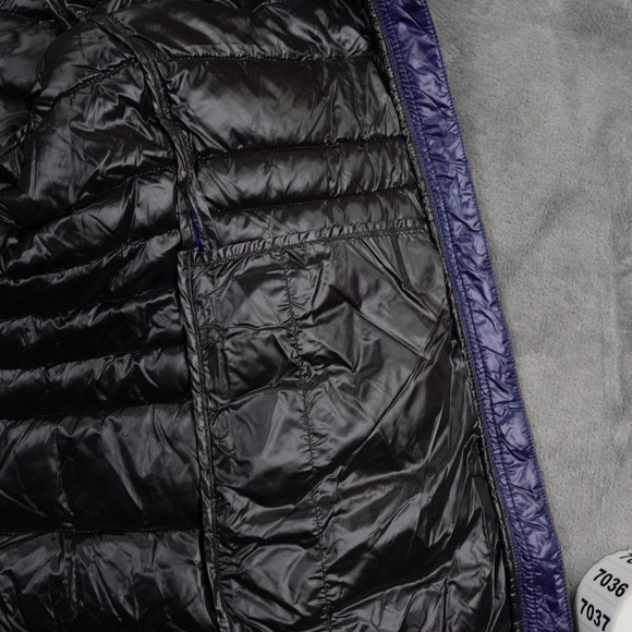 BCBGMAXAZRIA Packable Premium Down Jacket Womens Medium Blue Saphire Puffer - Picture 12 of 15